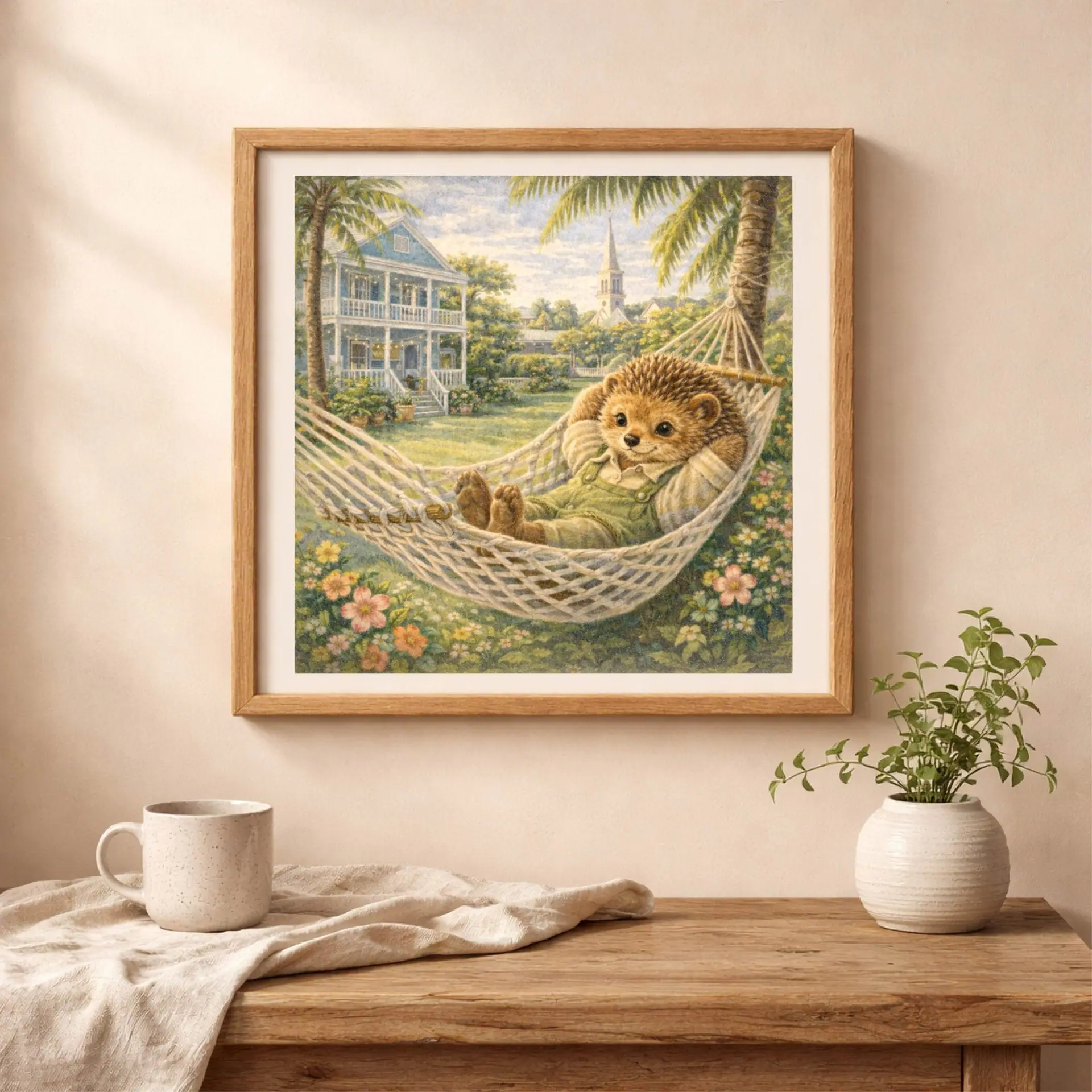 Woodland Hedgehog Key West Wall Art Printable Decor 2 woodland hedgehog printable wall art nursery decor cozy interior mockup