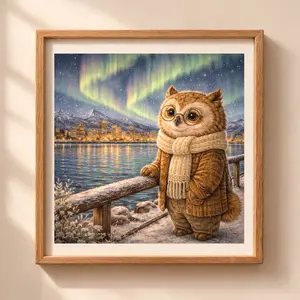 woodland owl anchorage wall art printable northern lights nursery decor
