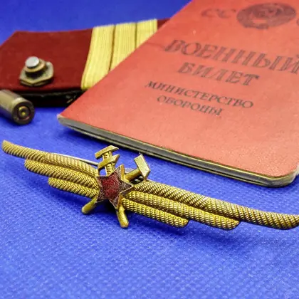 Vintage Soviet AIR Force Badge. Antique Military Badge Red Army