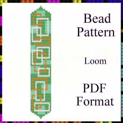 Loom beaded bracelet pattern Geometric cuff bracelet PDF file