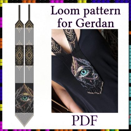 Loom beaded necklace pattern Gerdan All-Seeing Eye PDF file
