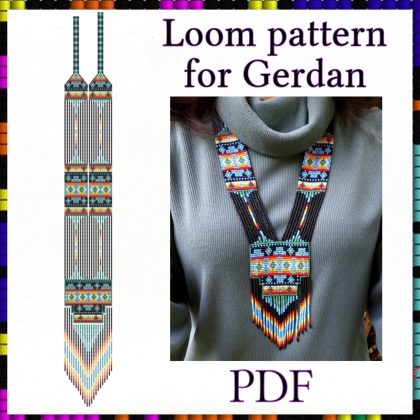 Loom beaded necklace pattern Gerdan Geometric pattern PDF file