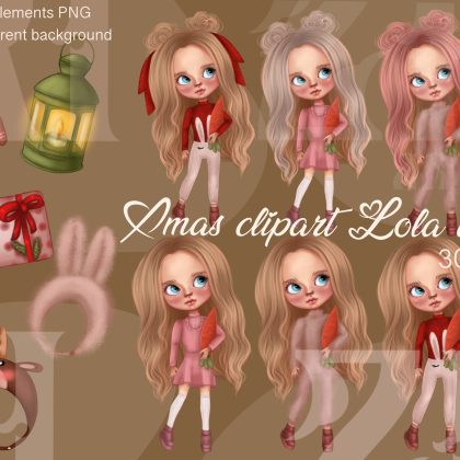 christmas clipart Lola doll PNG