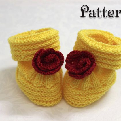 Baby booties knitting pattern