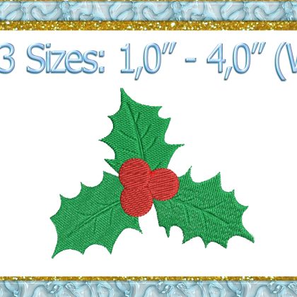 Christmas Holly embroidery design