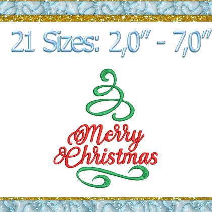 Merry Christmas embroidery design