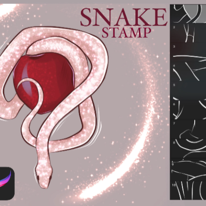SNAKE SKETSH STAMP brushes for Procreate