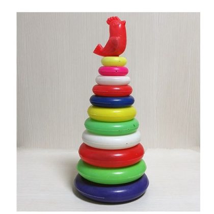Soviet Vintage toy Tower of the rings. Big Color Pyramid