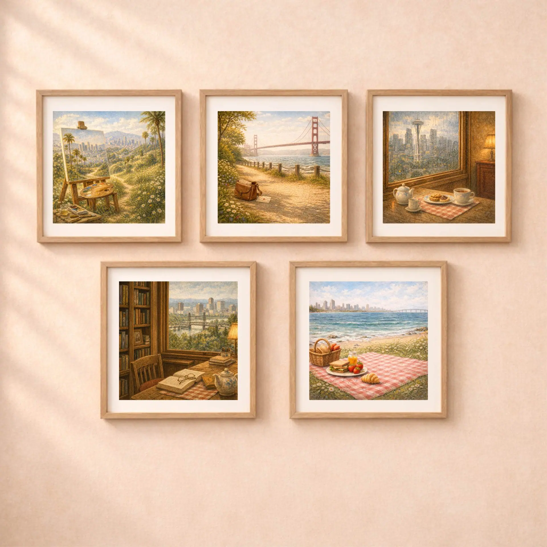 Woodland San Francisco Wall Art Printable Golden Gate Decor 6 Quiet Woodland USA travel printable wall art collection