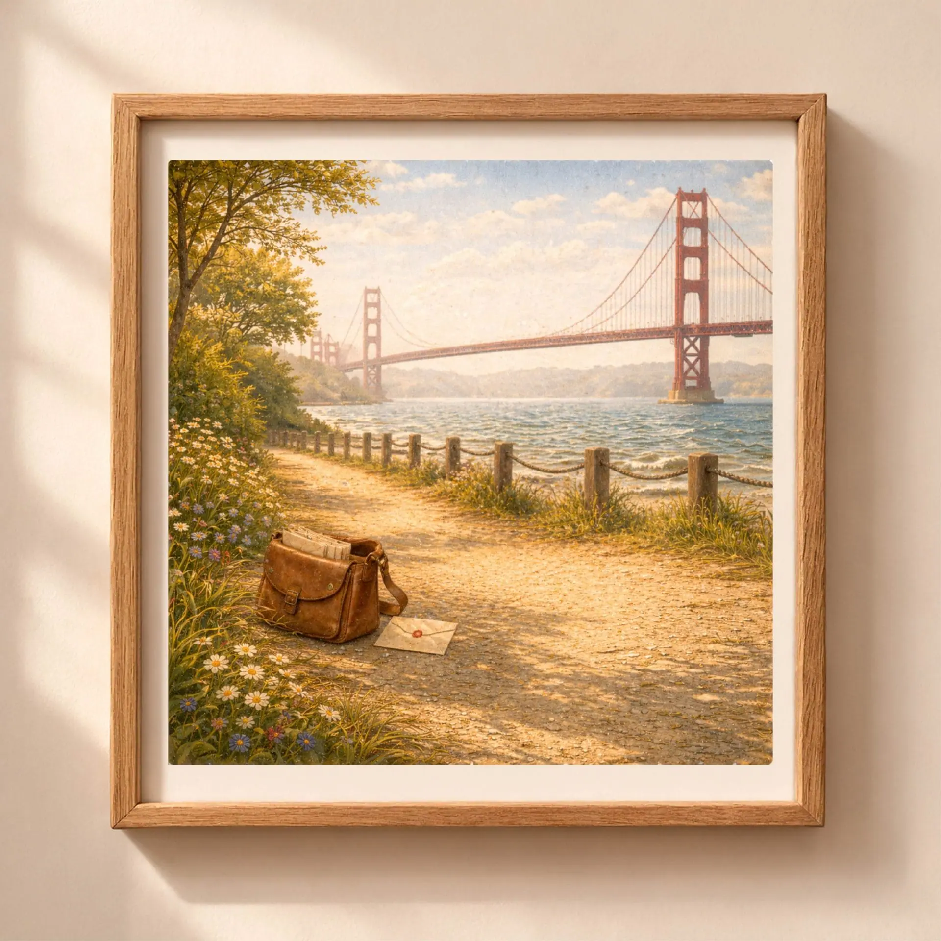 Woodland San Francisco Wall Art Printable Golden Gate Decor 1 Woodland San Francisco Wall Art Printable with Golden Gate Bridge coastal landscape