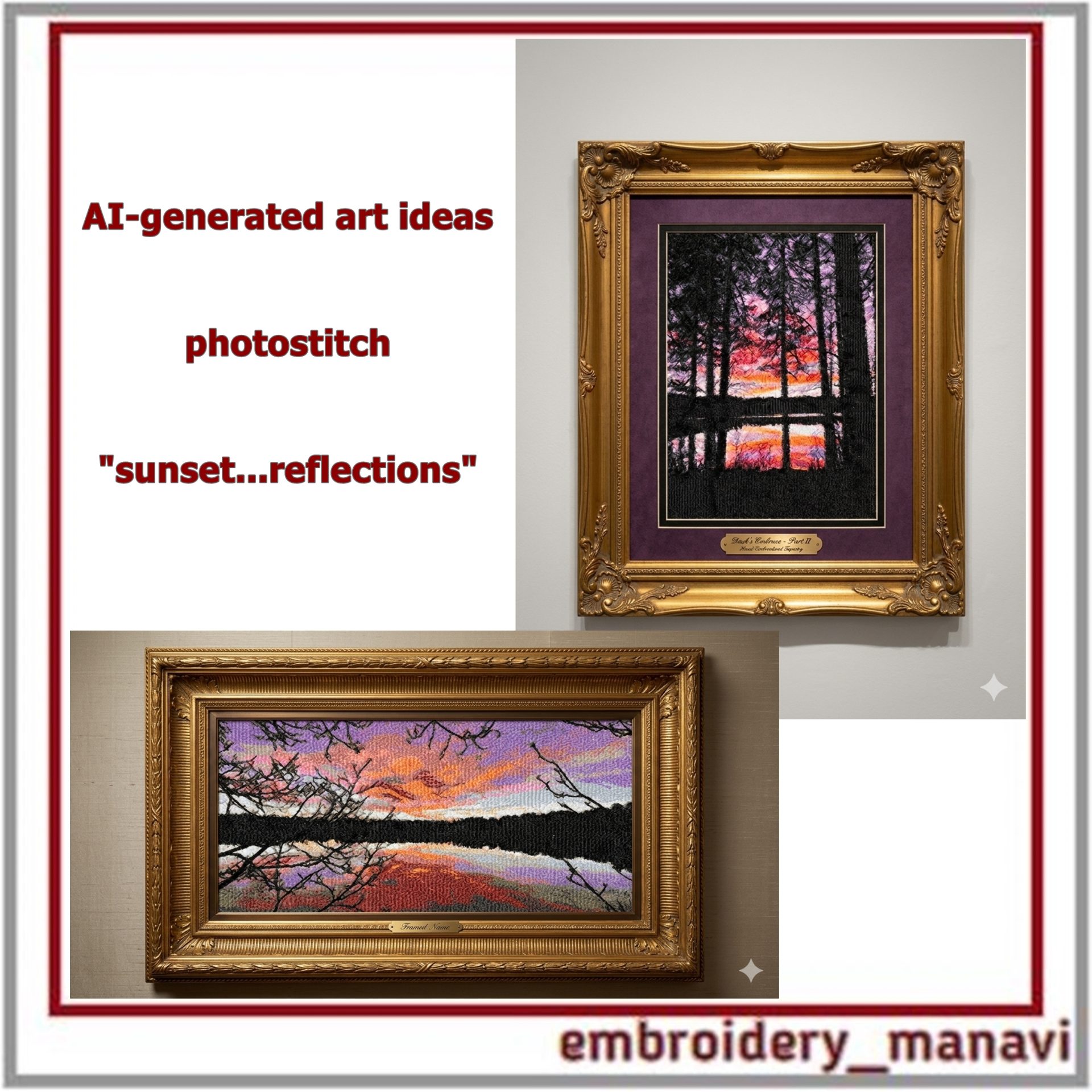 Photostitch sunset reflection machine embroidery design set 3 Photostitch sunset reflection machine embroidery design set - Image 3