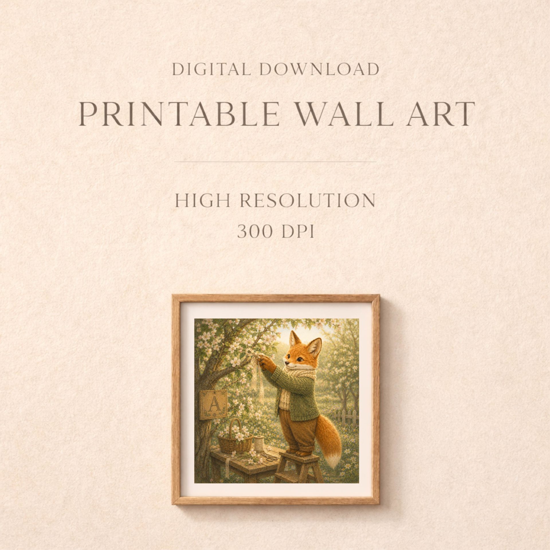 Woodland Animal Monogram Wall Art Printable Nursery Set 8 Woodland Fox Monogram A printable wall art digital download nursery decor high resolution print