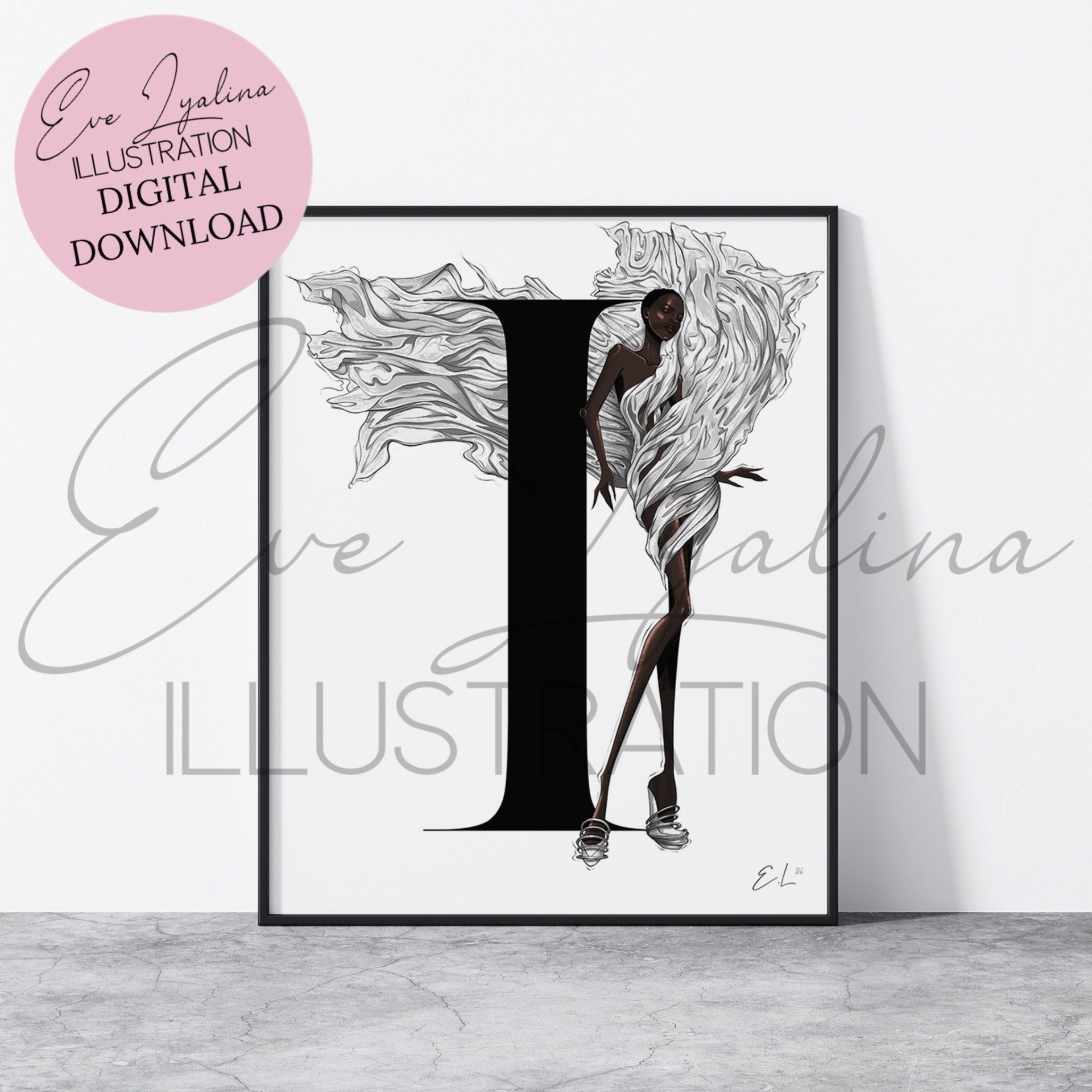 DIGITAL DOWNLOAD Illusion (Printable Fashion Illustration
