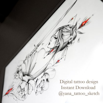 Samurai Tattoo Design Geisha Samurai Tattoo Idea Sketch