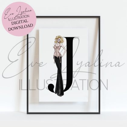 DIGITAL DOWNLOAD Jewel (Printable Fashion Illustration)