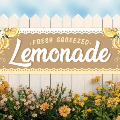 Lemonade Stand Banner, Printable Summer Sign, 3 Sizes Included