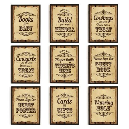 Western Baby Shower Party Signs Bundle, Cowboy Wild West Party