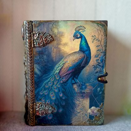 Book box Peacock ,Box playing cards, Book-box for cards, Peacock tarot box, Solitaire box, Tarot card box, Jewelry box