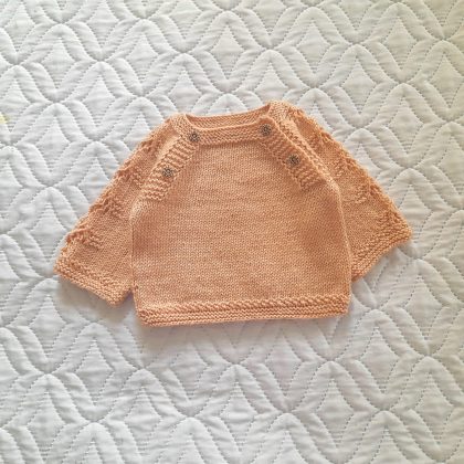 Step-by-Step Knitting Pattern Baby Sweater V28