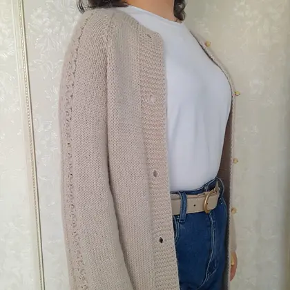 Step-by-Step Knitting Pattern Women Cardigan | V51