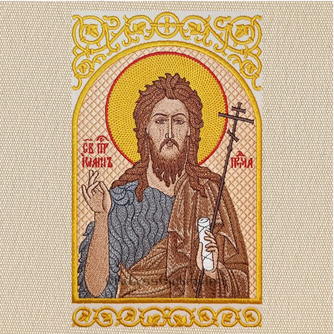 John the Baptist embroidery design 3 Icon of saint John the Baptist