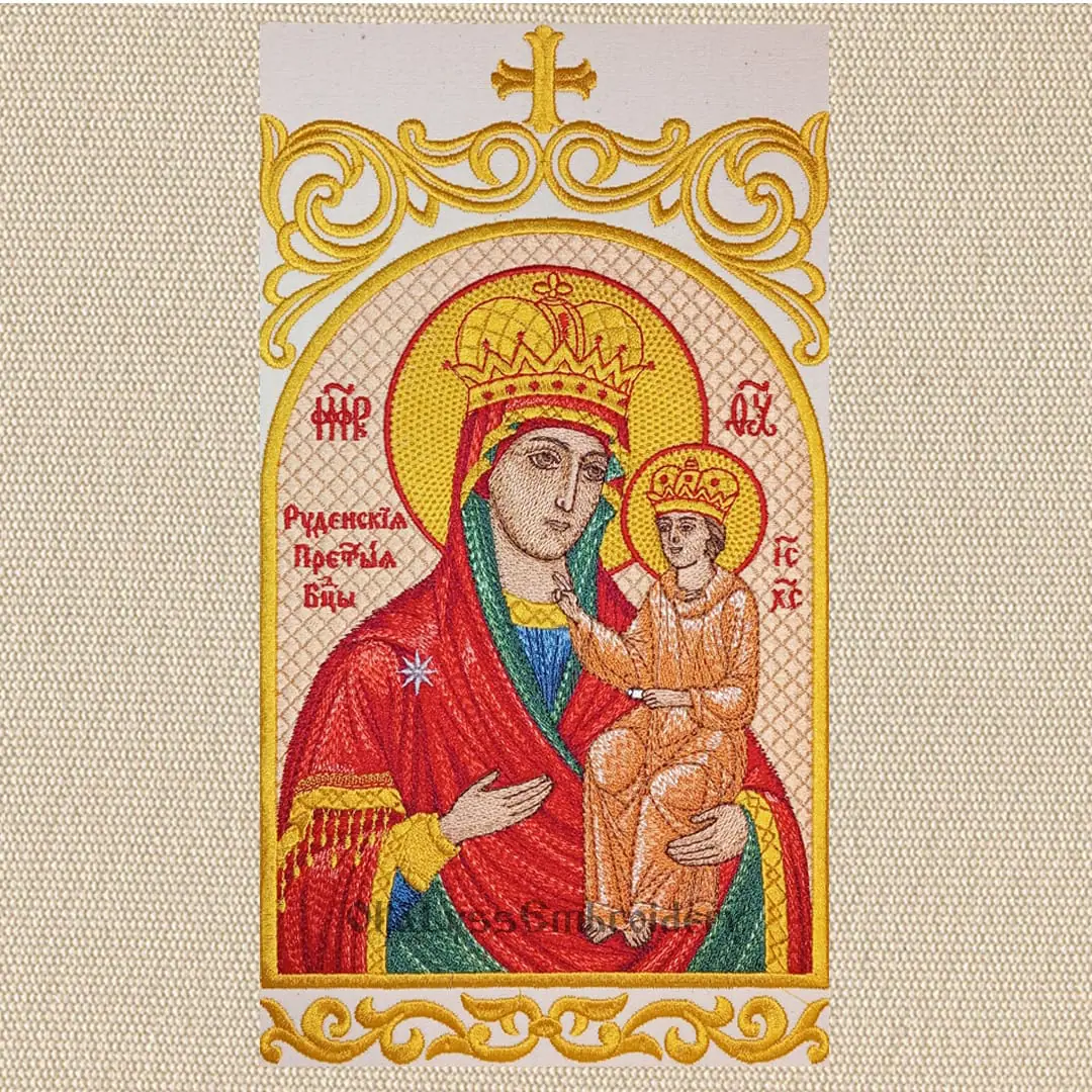 Rudenskaya icon of Mary embroidery design 3 Icon of Mother of God