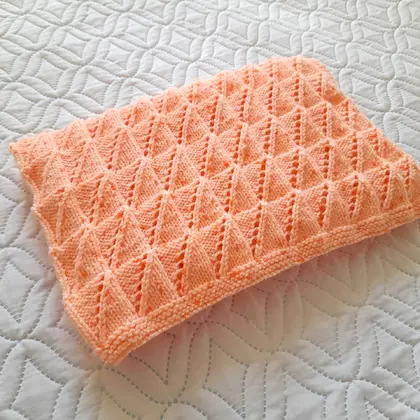 Step-by-Step Knitting Pattern Baby Blanket V53