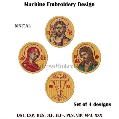 Icons for Mitre set of 4 machine embroidery designs.