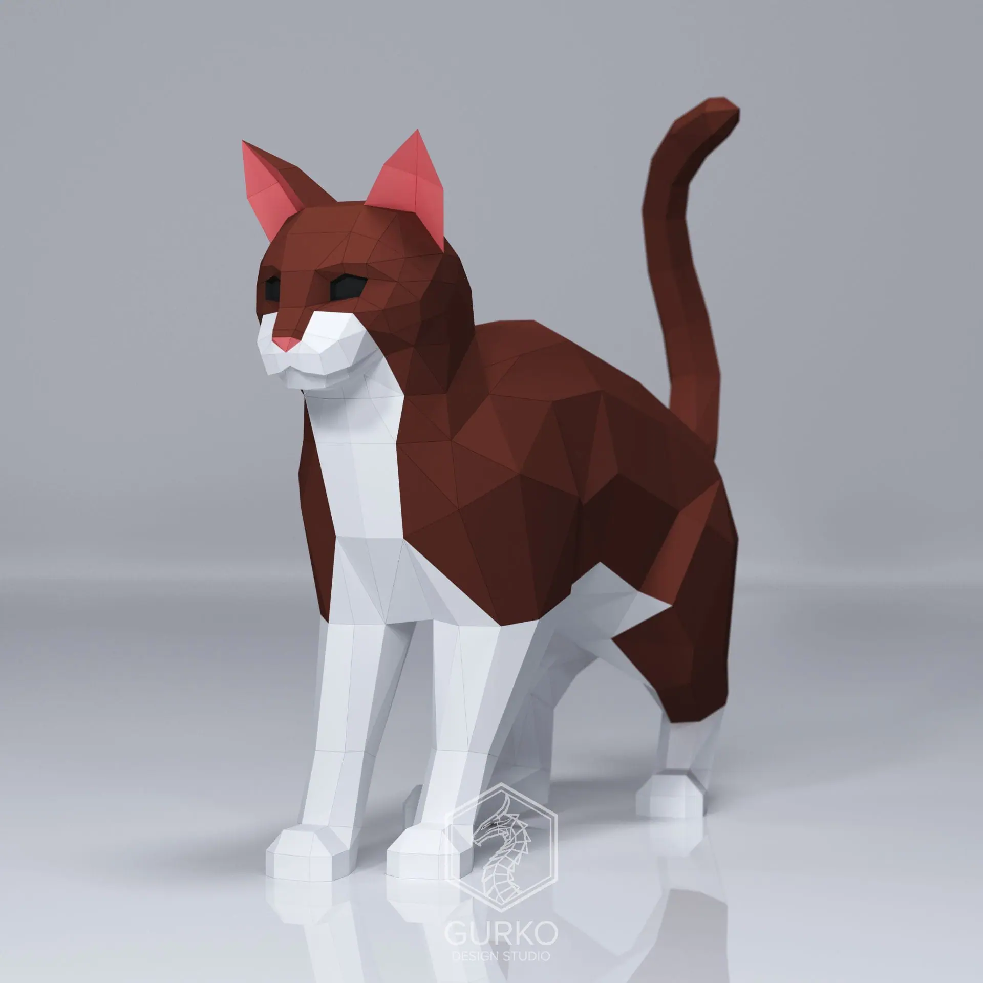 Crouching Cat Papercraft, Digital Template, PDF 6 Crouching Cat Papercraft, Digital Template, PDF - Image 6