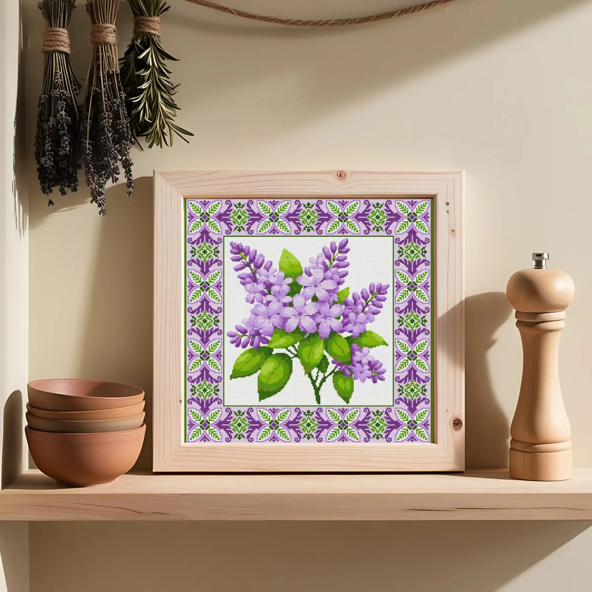 Lilac Cross Stitch Pattern, Purple Flower PDF Chart 7 Lilac Cross Stitch Pattern, Purple Flower PDF Chart - Image 7