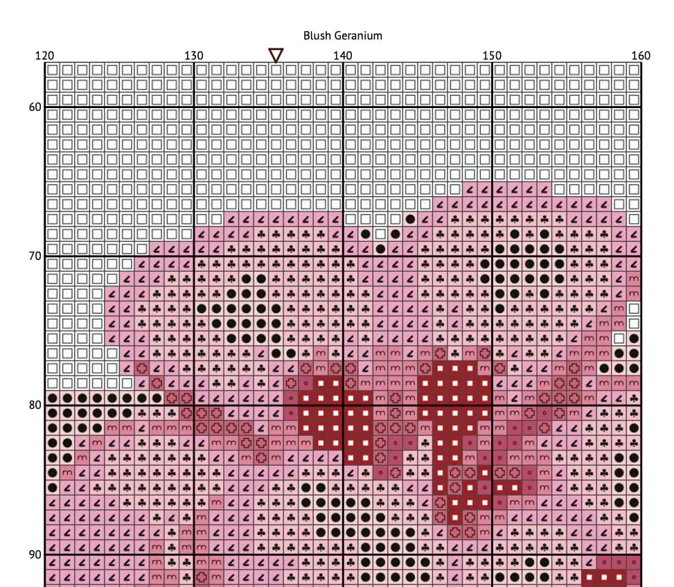 Pink Geranium Cross Stitch Pattern, Blush Flower PDF 6 Pink Geranium Cross Stitch Pattern, Blush Flower PDF - Image 6