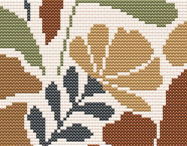 Retro Floral Cross Stitch Pattern PDF, Beginner Chart 3 Retro Floral Cross Stitch Pattern PDF, Beginner Chart - Image 3