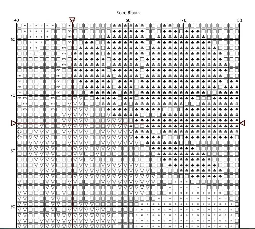 Retro Floral Cross Stitch Pattern PDF, Beginner Chart 6 Retro Floral Cross Stitch Pattern PDF, Beginner Chart - Image 6