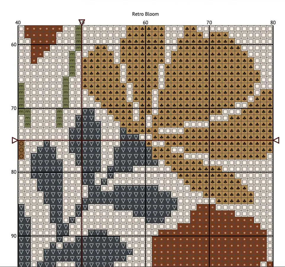 Retro Floral Cross Stitch Pattern PDF, Beginner Chart 5 Retro Floral Cross Stitch Pattern PDF, Beginner Chart - Image 5