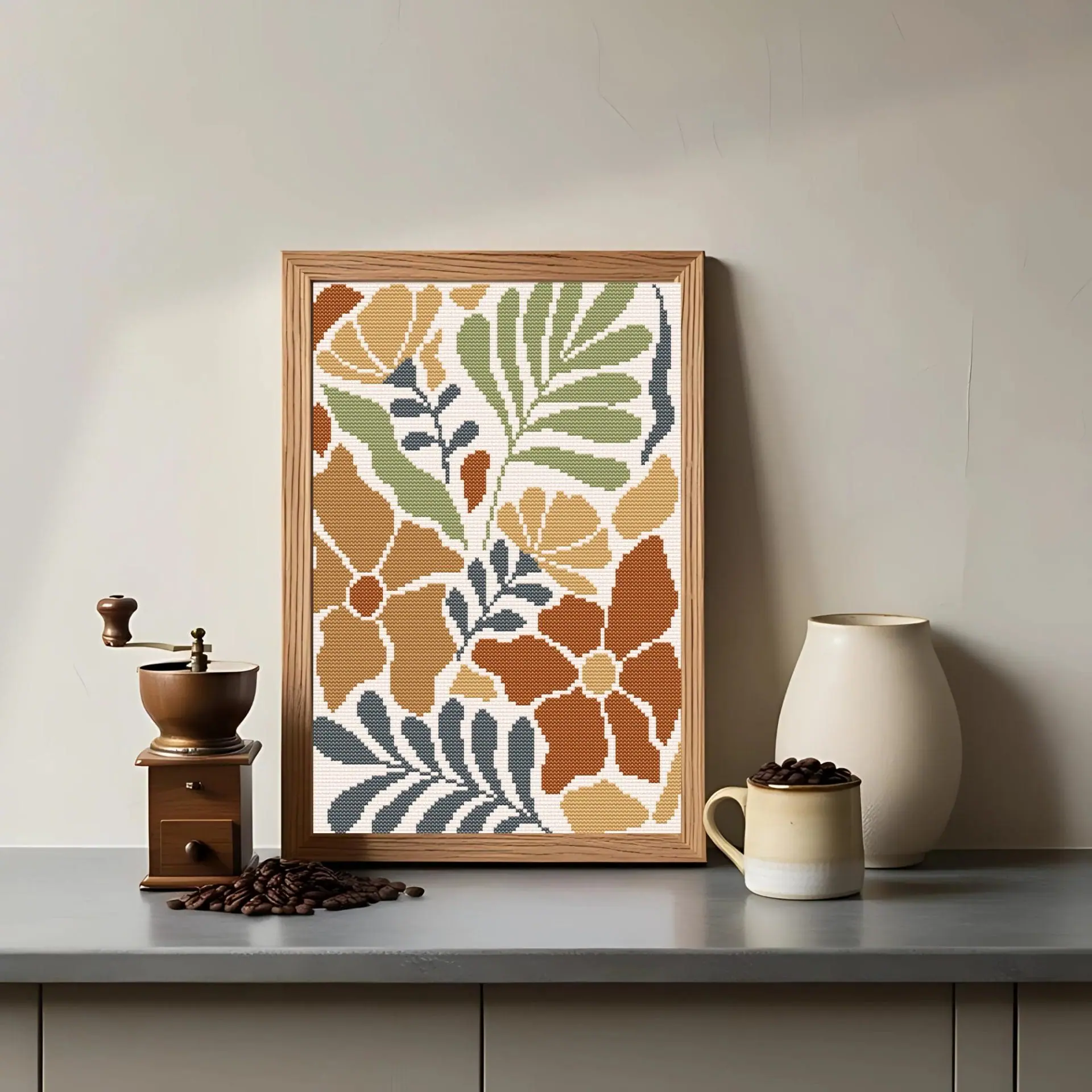 Retro Floral Cross Stitch Pattern PDF, Beginner Chart 8 Retro Floral Cross Stitch Pattern PDF, Beginner Chart - Image 8