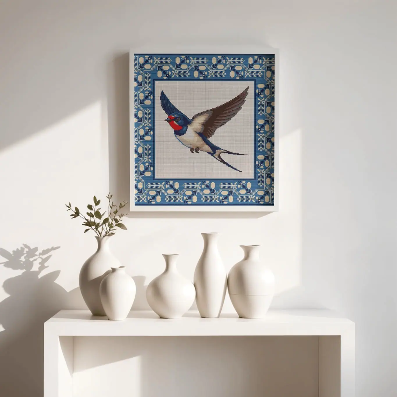 Swallow Cross Stitch Pattern, Folk Nature Embroidery PDF 8 Swallow Cross Stitch Pattern, Folk Nature Embroidery PDF - Image 8