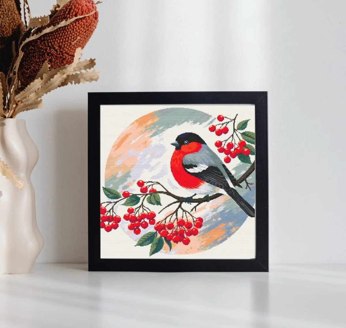Bullfinch Cross Stitch Pattern, Red Bird PDF Chart 3 Bullfinch Cross Stitch Pattern, Red Bird PDF Chart - Image 3