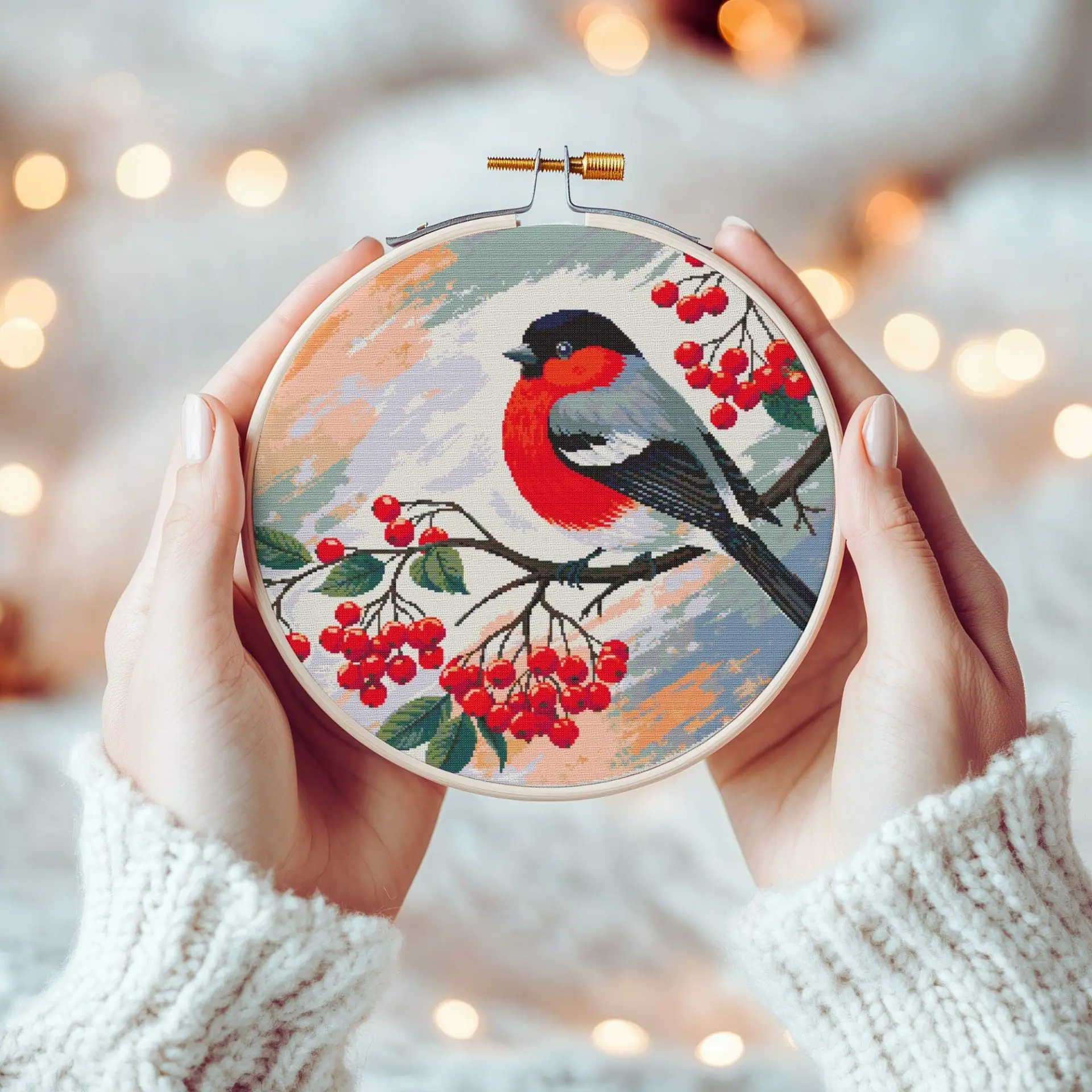 Bullfinch Cross Stitch Pattern, Red Bird PDF Chart 9 Bullfinch Cross Stitch Pattern, Red Bird PDF Chart - Image 9