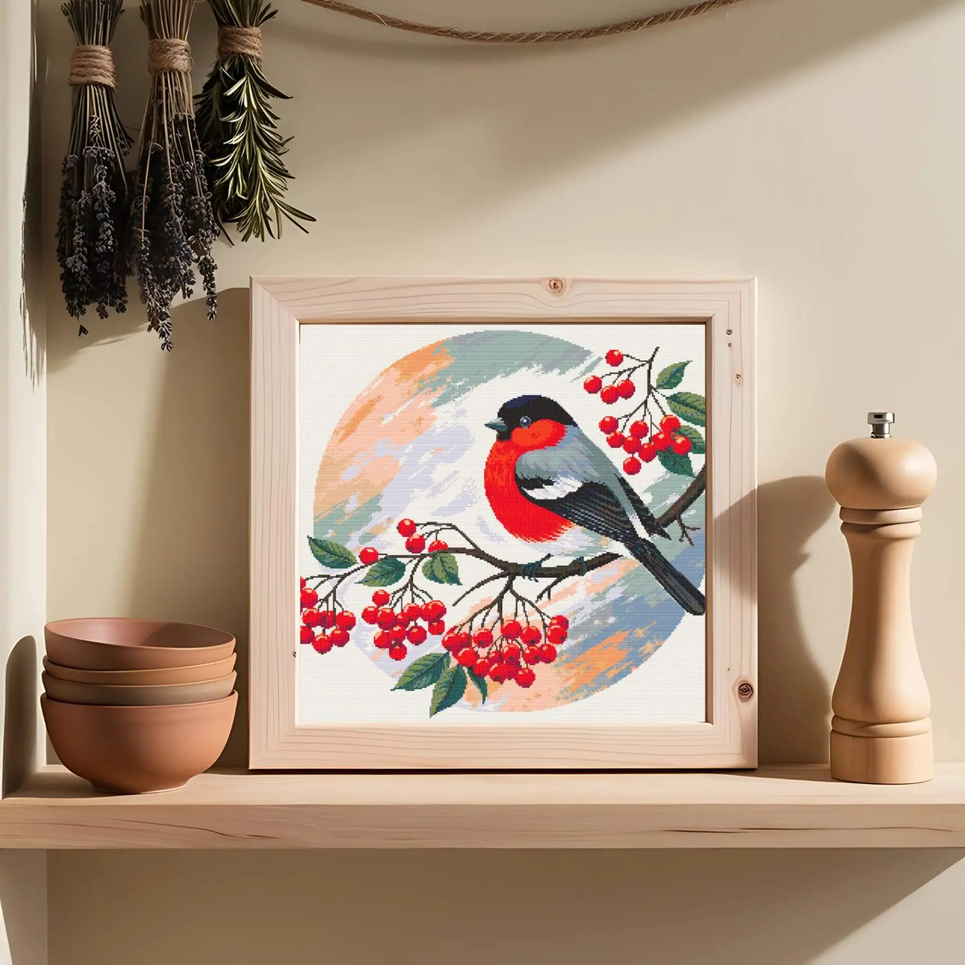 Bullfinch Cross Stitch Pattern, Red Bird PDF Chart 8 Bullfinch Cross Stitch Pattern, Red Bird PDF Chart - Image 8