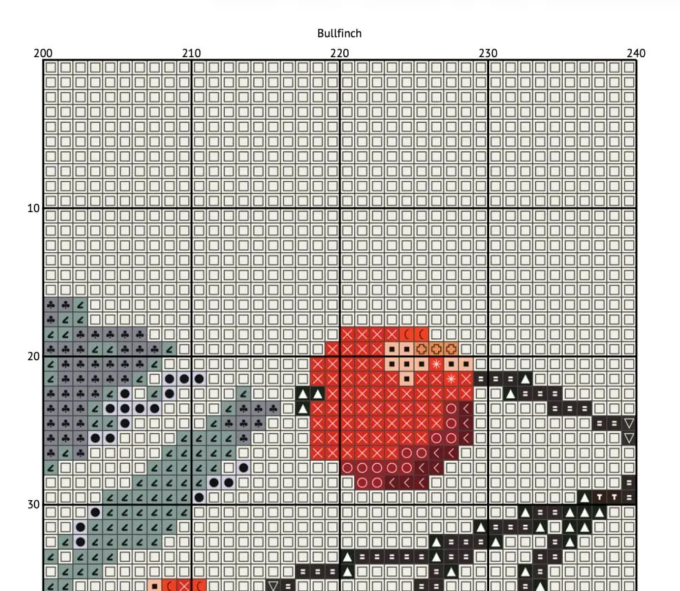 Bullfinch Cross Stitch Pattern, Red Bird PDF Chart 6 Bullfinch Cross Stitch Pattern, Red Bird PDF Chart - Image 6