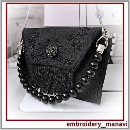 ITH Organza Evening Clutch Bag machine embroidery design by Embroidery Manavi 05 In the hoop 2 hoopings size 8x11 inch 200x280 mm with video tutorial Download