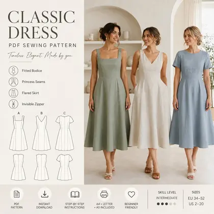 Women's Dress Sewing Pattern PDF