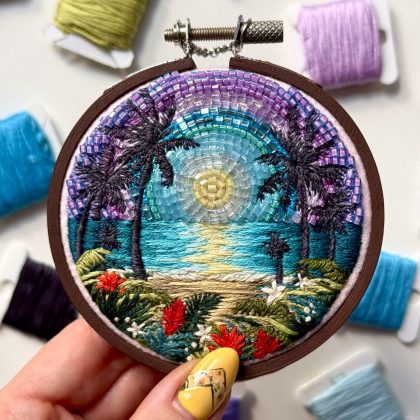 Closer To Heaven, hand embroidery landscape
