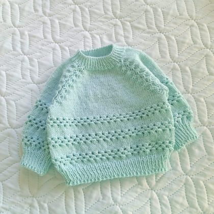 Step-by-Step Knitting Pattern Baby Sweater V63