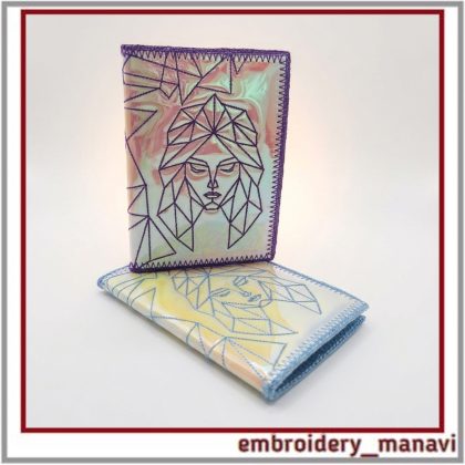 ITH Passport Cover machine embroidery design by Embroidery Manavi 05 Zodiac Virgo geometric series 1 hooping instant download PDF step by step guide