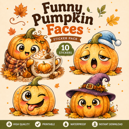 Funny Pumpkin Faces PNG | 10 Cute Pumpkin Clipart