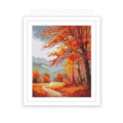 Autumn Scenery Cross Stitch Pattern