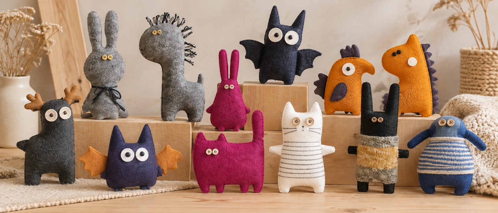 Soft Toy Sewing Patterns from RabbitHole for Dolls and Animals