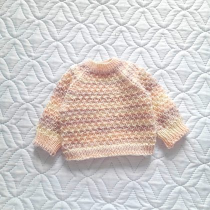Step-by-Step Knitting Pattern Baby Sweater V69