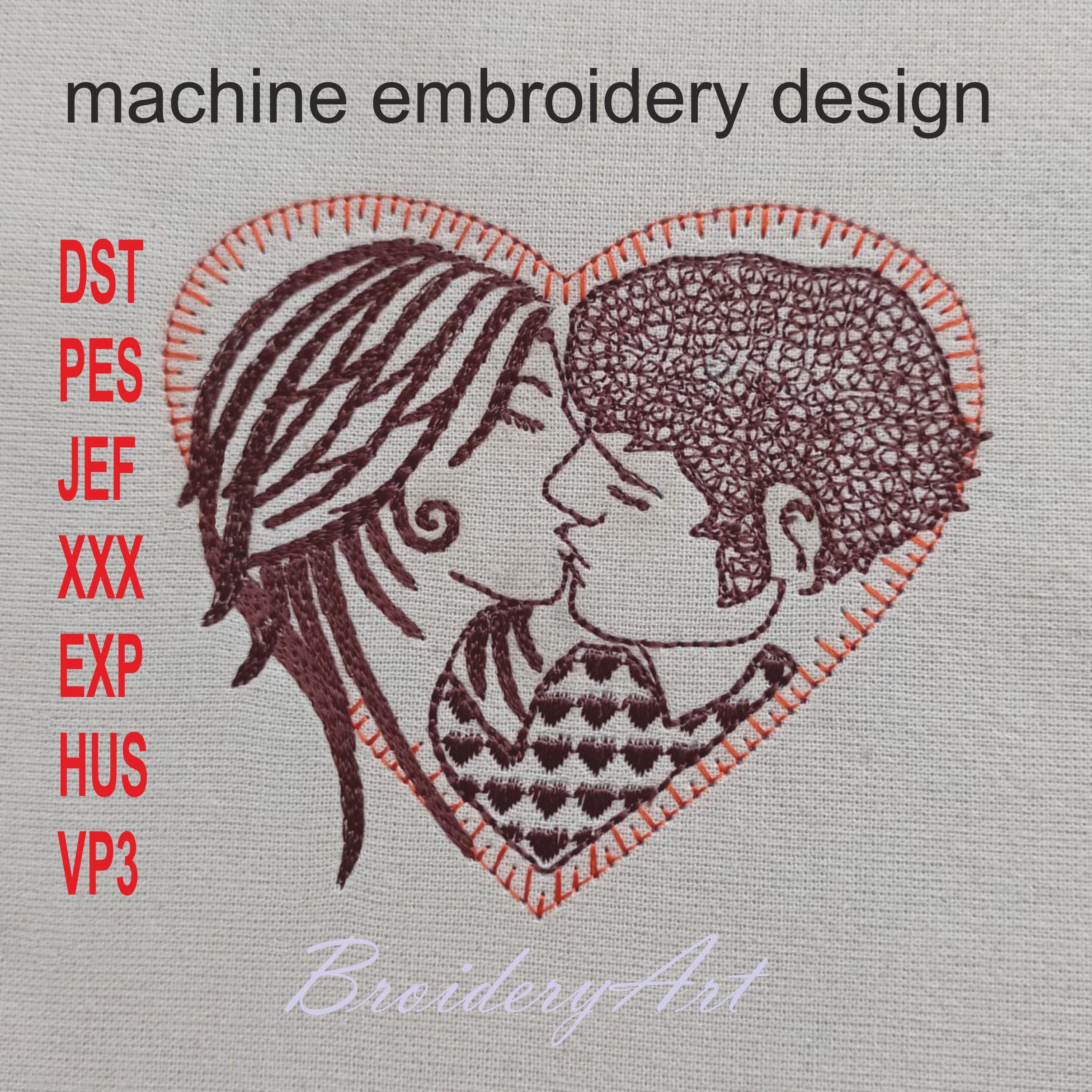 love machine embroidery design